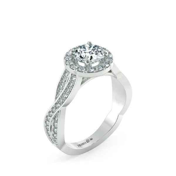 Nhẫn kim cương Halo Twisted  Band  NKC2406