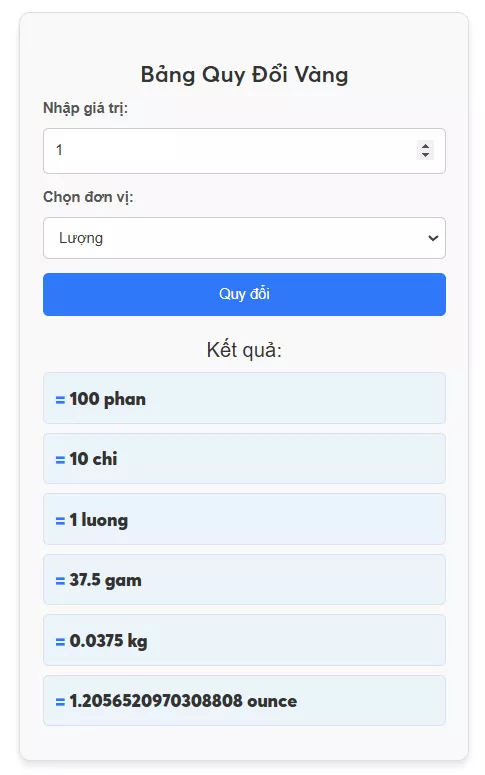1 lượng vàng bao nhiêu gram?