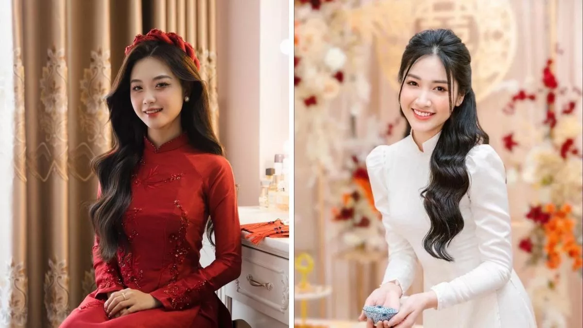 Kiểu tóc đẹp cho cô dâu mặc áo dài
