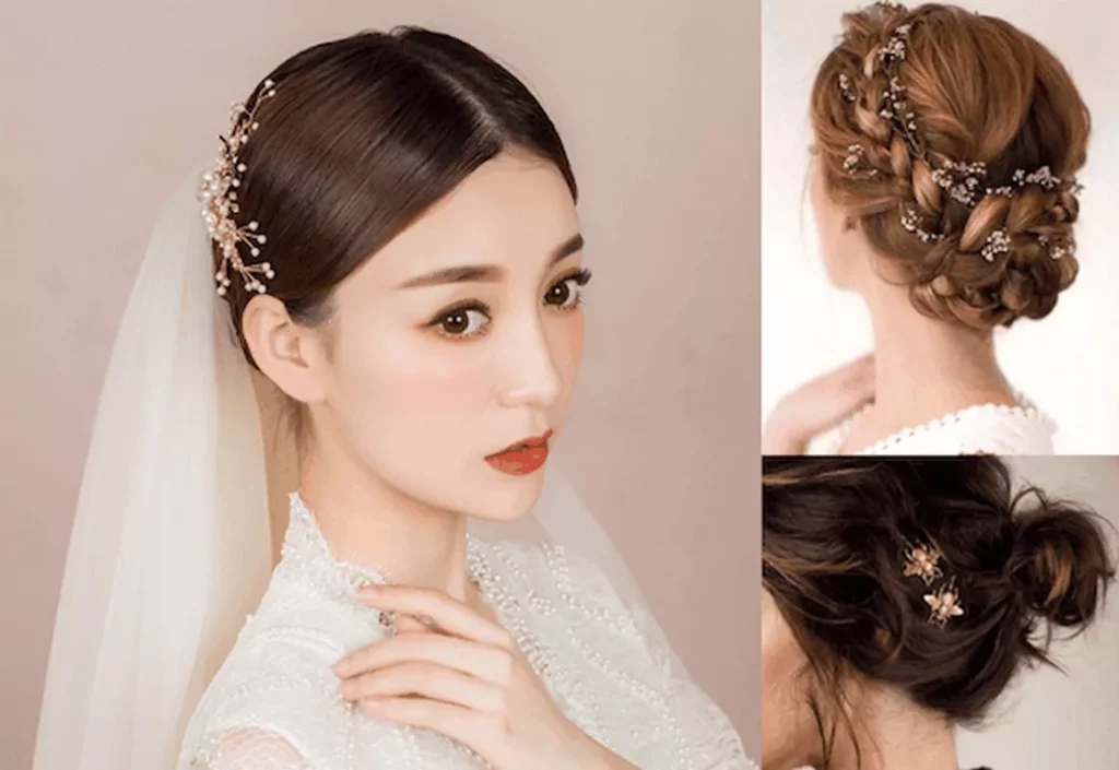 Kiểu tóc cô dâu đẹp búi tóc tạo kiểu cầu kỳ