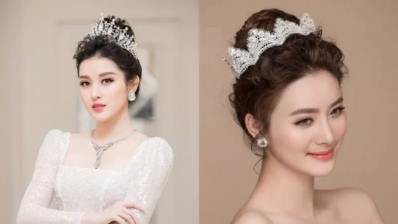 Kiểu tóc cô dâu đơn giản mà sang trọng