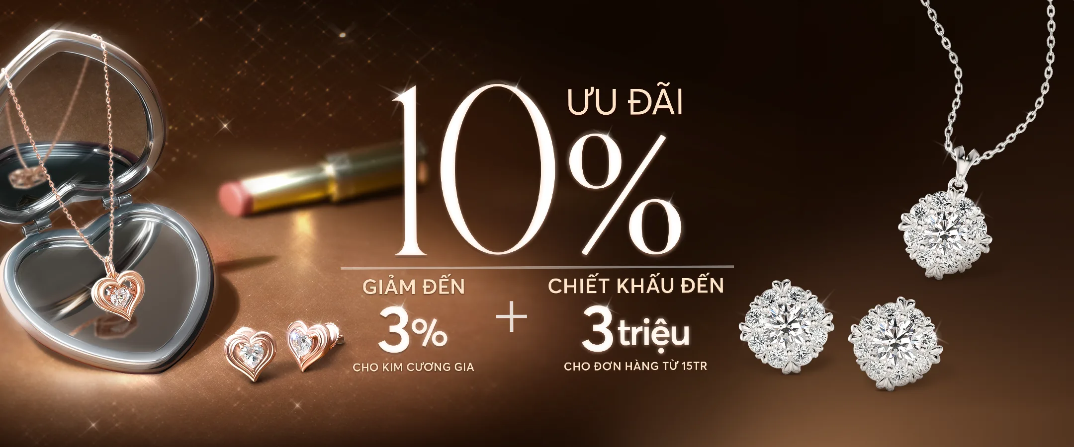 Khuyến mãi Valentine trang sức kim cương T2.2025
