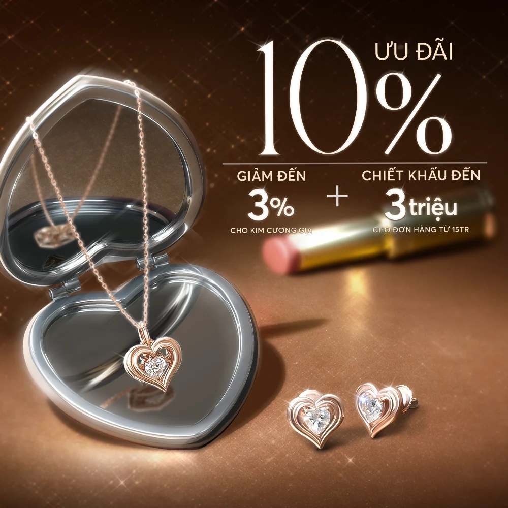 Khuyến mãi Valentine trang sức kim cương T2.2025